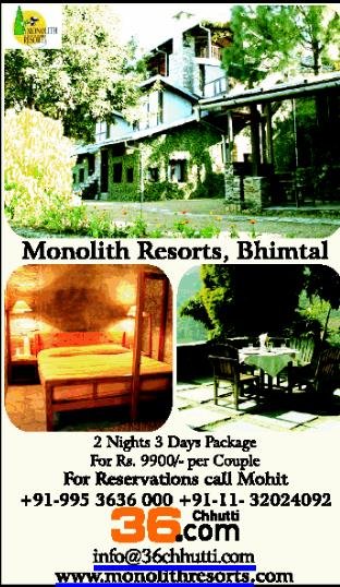 Bhim Tal Travel Package with Monolith Resorts