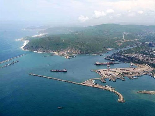 Arieal view of Vizag Seaport