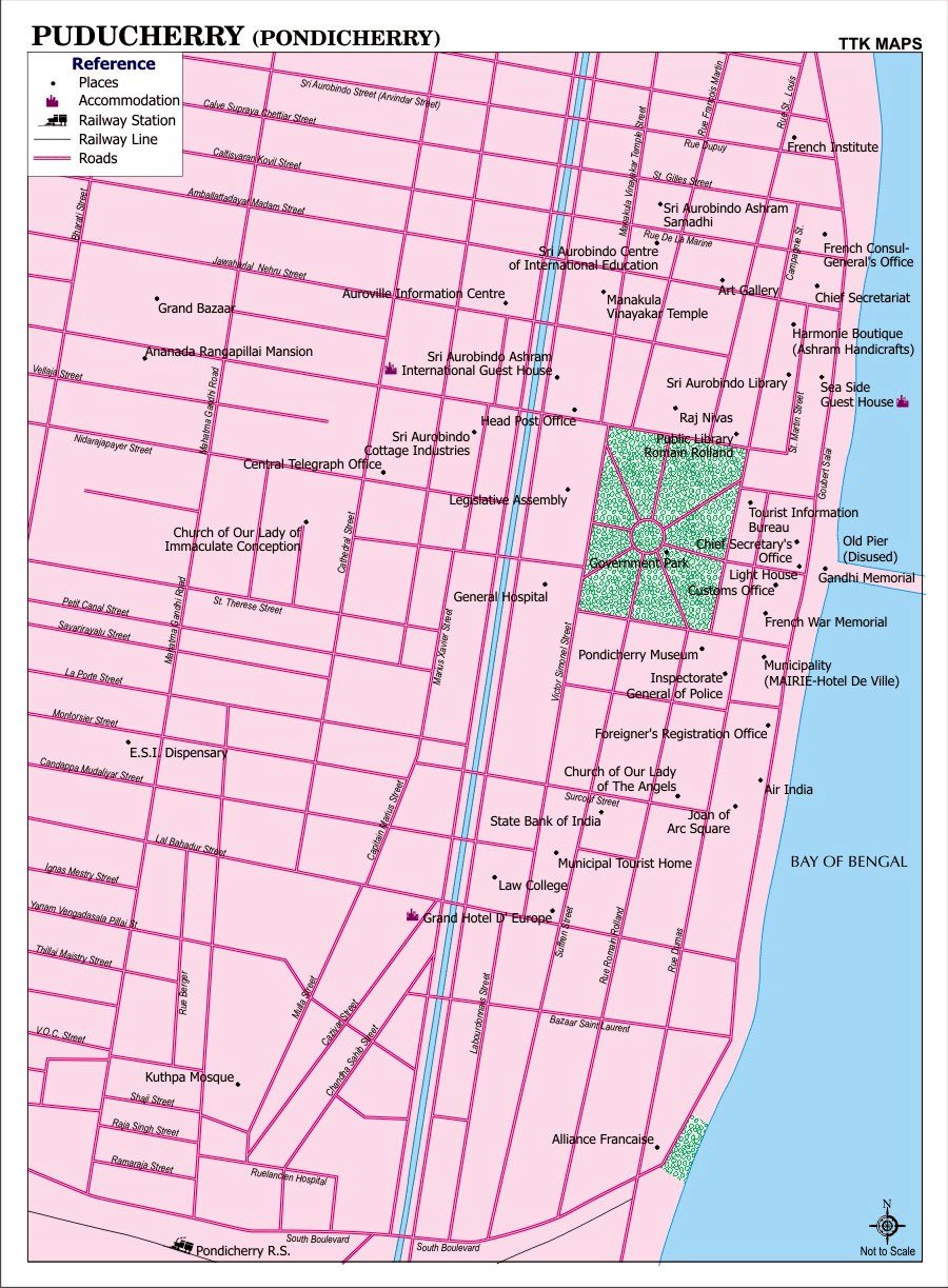 Puducherry Pondicherry City Map