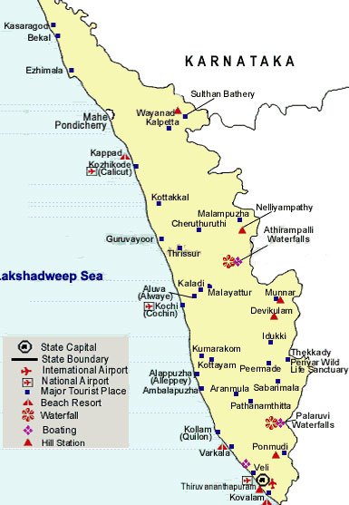 kerala tourism map with distance pdf