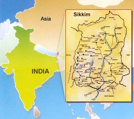 Sikkim Location on Indian Map