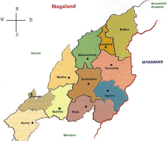Nagaland District map