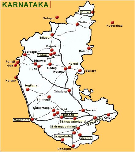 Karnataka Tourist Maps Karnataka Travel Maps Karnataka Google Maps Free Karnataka Maps