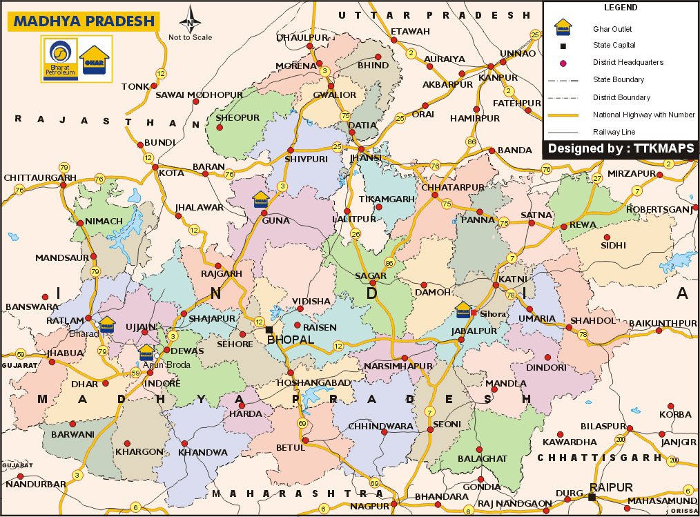 madhya pradesh tourism map with distance pdf