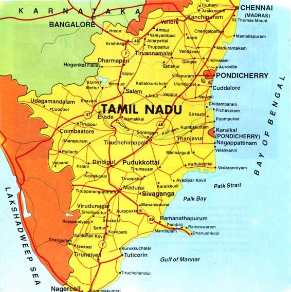 Tamil Nadu Tourist Maps Tamil Nadu Travel Maps Tamil Nadu ...