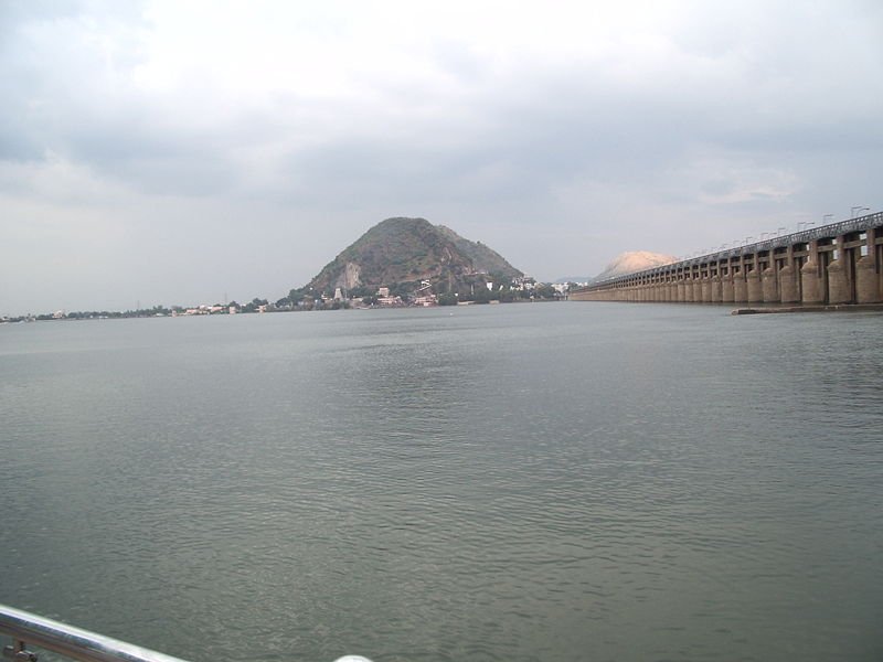 Prakasam barrage reservoir view