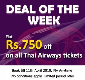 Thai Airways Flight Ticket Booking Offer from Yatra.com
